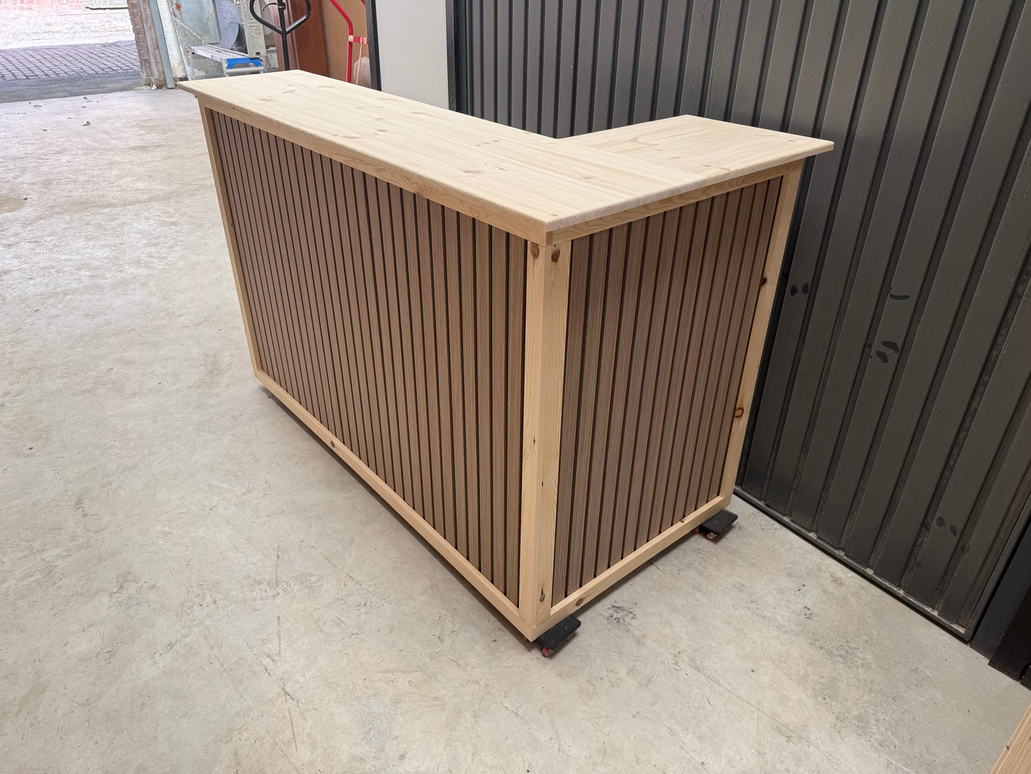 Handmade L-Shaped Wooden Bar – Acoustic Panel Front – Custom Sizes UK