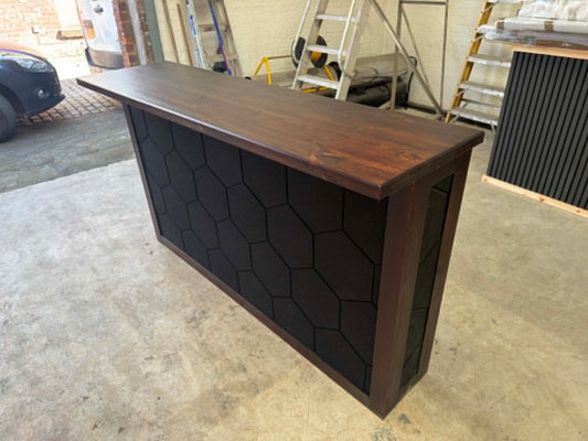 Handmade I-Shaped Wooden Bar – Acoustic Panel Front – Custom Sizes UK