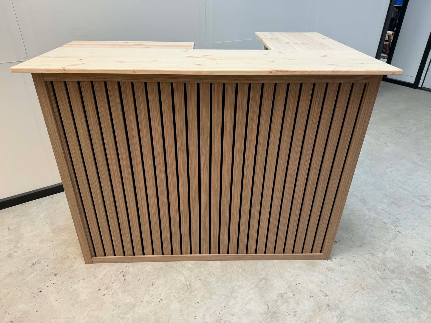 Handmade L-Shaped Wooden Bar – Acoustic Panel Front – Custom Sizes UK