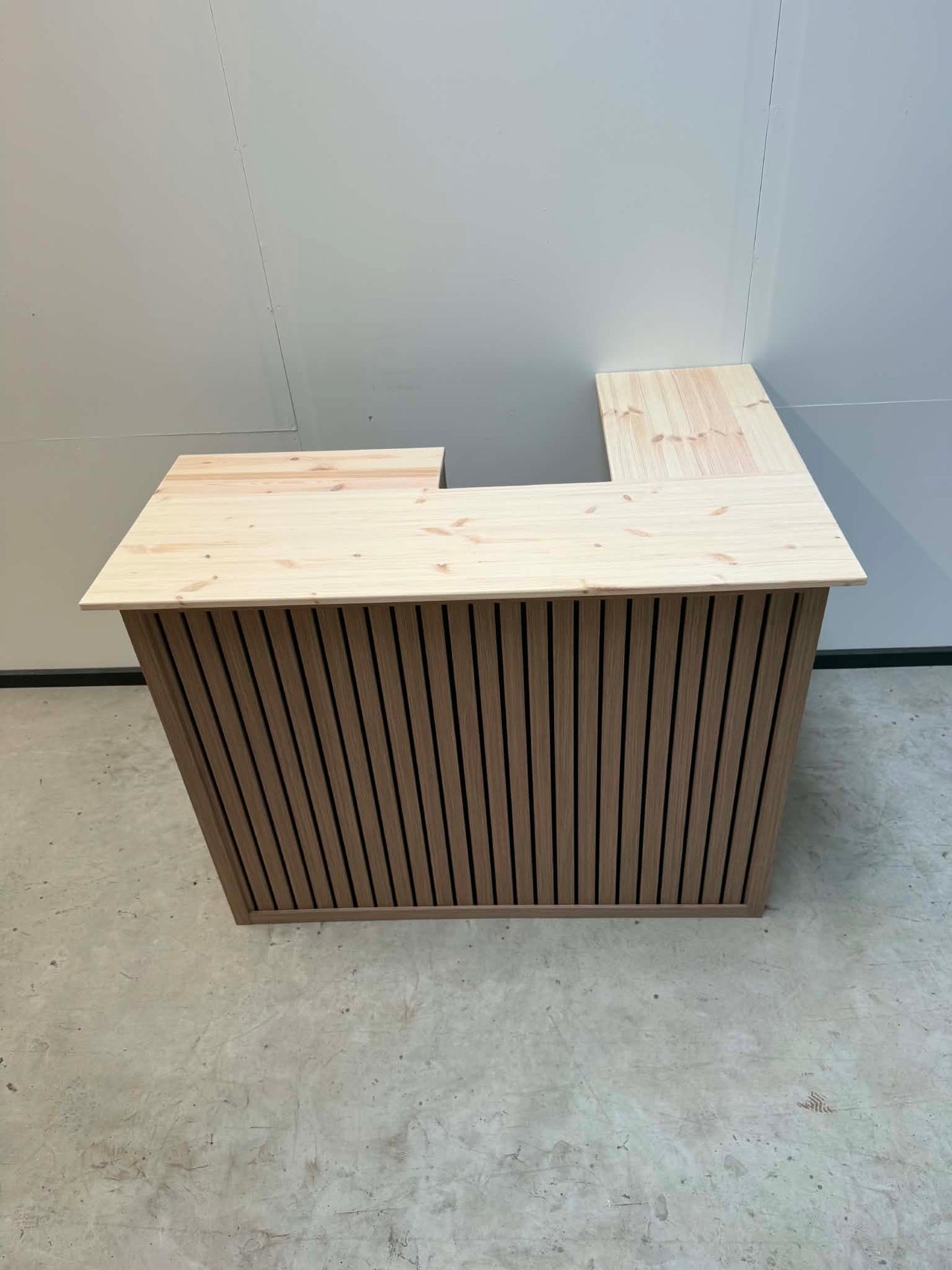 Handmade L-Shaped Wooden Bar – Acoustic Panel Front – Custom Sizes UK