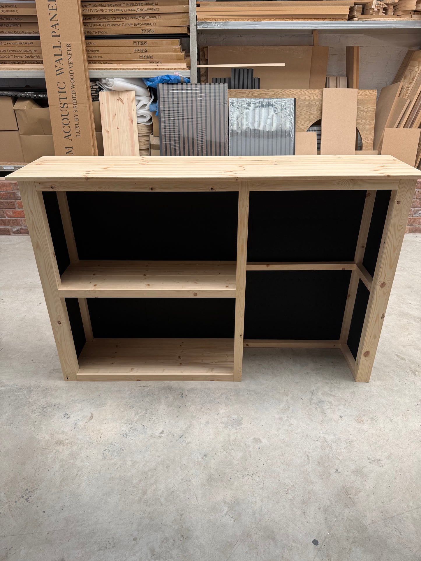 Handmade I-Shaped Wooden Bar – Acoustic Panel Front – Custom Sizes UK
