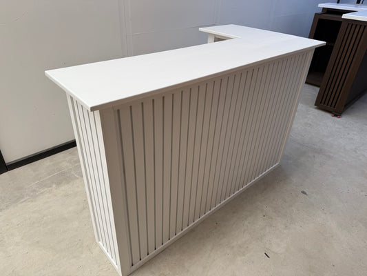 L-shape modern home bar White panels