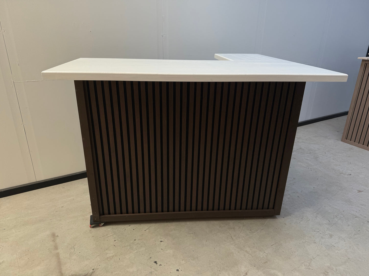 Modern L-Shaped Home Bar with Acoustic Panel Design – Handmade to Order