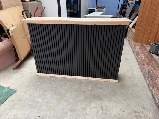 Handmade I-Shaped Wooden Bar – Acoustic Panel Front – Custom Sizes UK