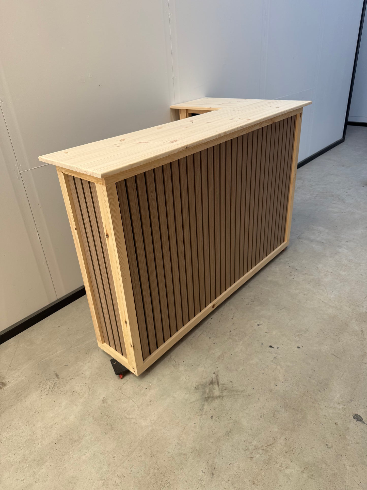 Handmade L-Shaped Wooden Bar – Acoustic Panel Front – Custom Sizes UK