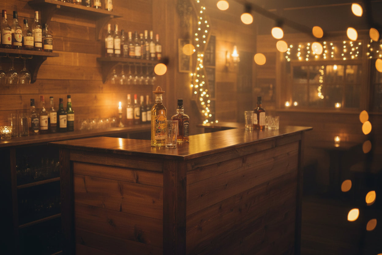 U-shaped wooden bar  