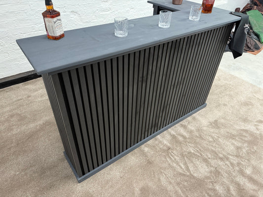 Handmade L-Shaped Wooden Bar – Acoustic Panel Front – Custom Sizes UK
