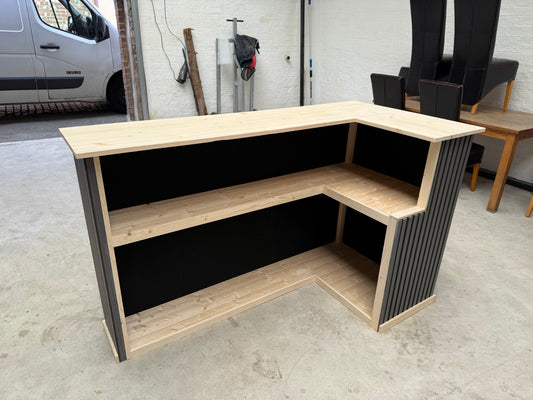 Handmade L-Shaped Wooden Bar – Acoustic Panel Front – Custom Sizes UK